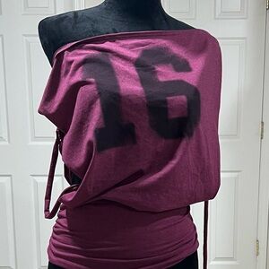 Fashion Nova Burgundy Off-Shoulder Top